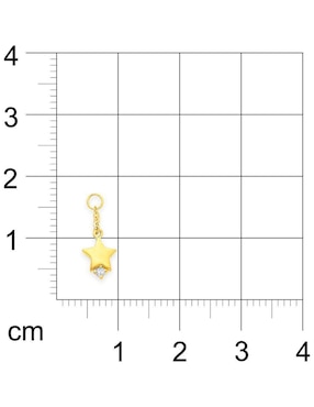 Charm de estrella Joyerías Bizzarro de oro amarillo 14 K