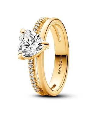 Anillo redondo Pandora Timeless de plata zirconia cúbica brillante