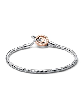 Pulsera Pandora de plata P 925 con acabado baño de oro rosa