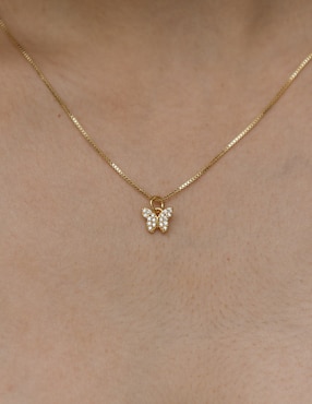 Collar de mariposa Aurela 18K