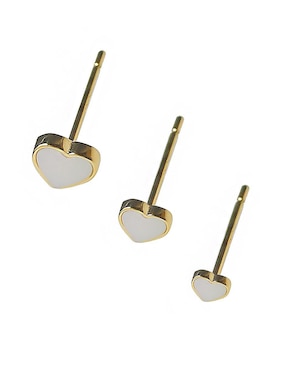 Set de aretes de corazón Sofia Blum de plata P 925 con acabado chapa de oro