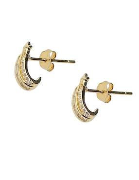 Aretes de estrella Sofia Blum de plata P 925 con acabado chapa de oro circonita