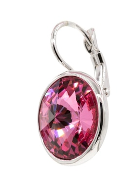 Broqueles circulares Mayfer Joyería con acabado baño rodio cristal