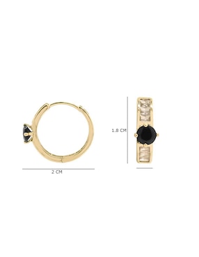 Aretes circulares Oro Angelus con acabado pavé zirconia