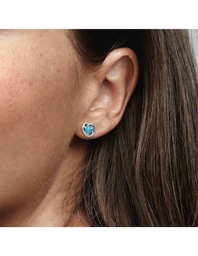 Aretes circulares Pandora Moments de plata P 925 cristal