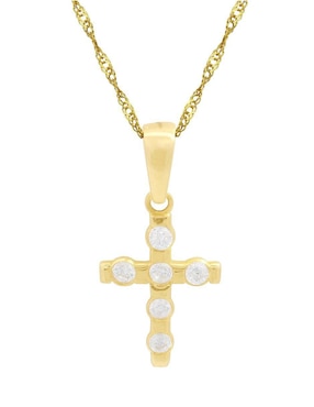 Collar con dije de cruz Horoz de oro 10 K