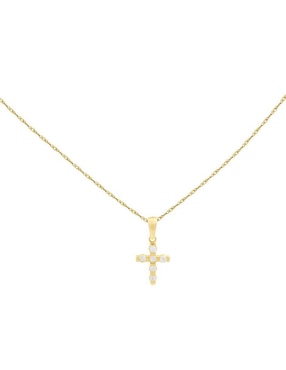 Collar con dije de cruz Horoz de oro 10 K
