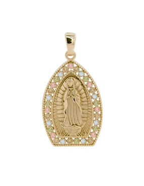 Aretes y collar Oro Angelus Virgen de Guadalupe zirconia