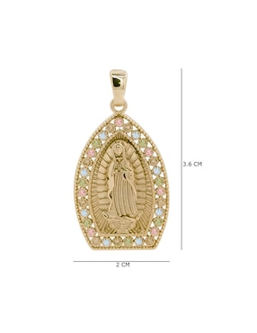 Aretes y collar Oro Angelus Virgen de Guadalupe zirconia