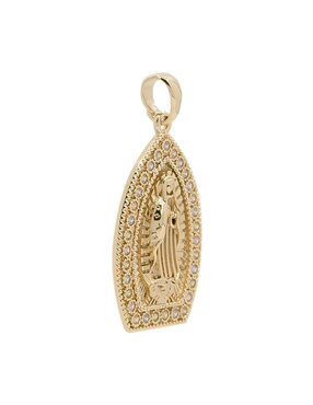 Aretes y collar Oro Angelus Virgen de Guadalupe zirconia