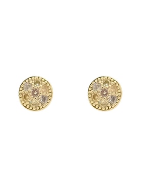 Aretes y collar Oro Angelus Virgen de Guadalupe zirconia