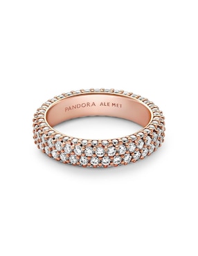 Anillo Pandora Timeless de plata P 925 zirconia cúbica con acabado baño de oro rosa