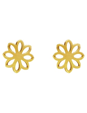 Broqueles de flor Anamora por Tanya Moss de oro 14 K con acabado pulido