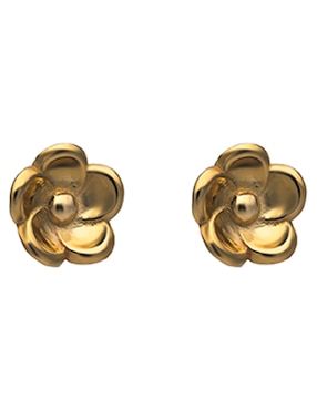 Broqueles de flor Anamora por Tanya Moss de oro 14 K con acabado pulido