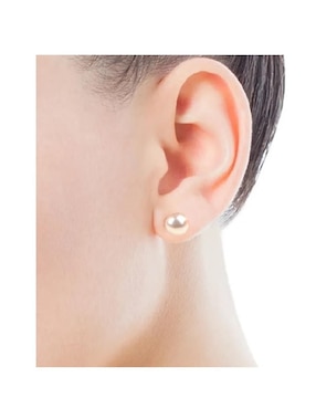 Set de aretes redondos Greg J.M. de oro con acabado brillante perla