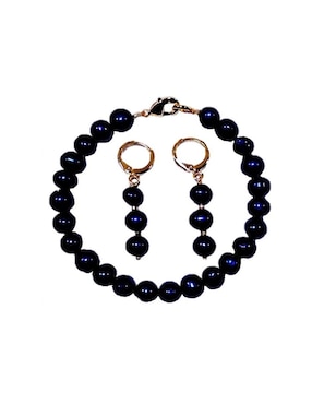 Set pulsera Greg J.M. 14 K con acabado liso