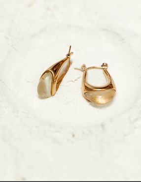 Arracadas Aurela 18K con acabado chapa de oro cristal