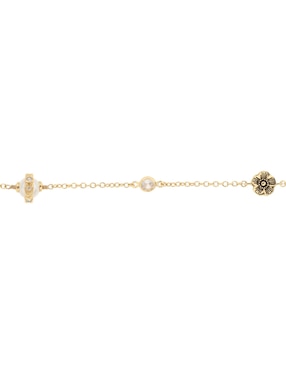 Pulsera Coach 3.1 Mday Pearls And Florals con acabado brillante
