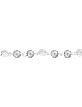 Pulsera Anne Klein de plata con cristal New Beginnings