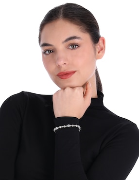 Pulsera Anne Klein de plata con cristal New Beginnings