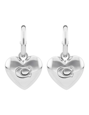 Arracadas de corazón Coach 5.1 Hearts And Quilted Cut Out con acabado brillante