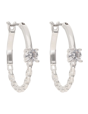 Aretes circulares Napier con acabado brillante zirconia