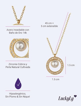 Collar Luckyly Emy de baño de oro 14 K