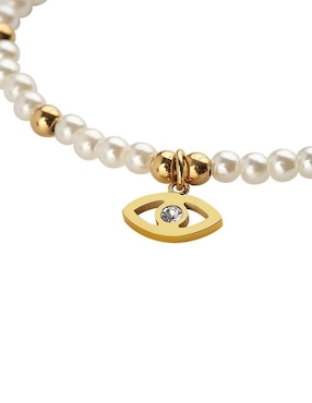 Pulsera Luckyly con perla 18 k Annie Ojo Turco con acabado brillante
