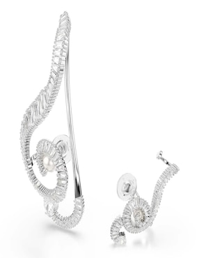 Aretes de nota musical Swarovski con acabado brillante