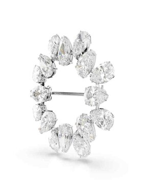 Prendedor con seguro Swarovski circular