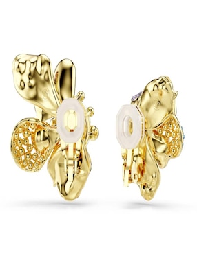 Aretes de flor Swarovski con acabado brillante