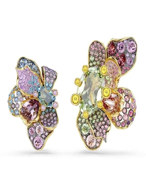 Aretes de flor Swarovski con acabado brillante