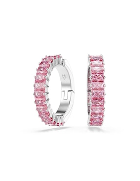 Aretes circulares Swarovski Matrix Baguette con acabado brillante