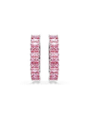 Aretes circulares Swarovski Matrix Baguette con acabado brillante
