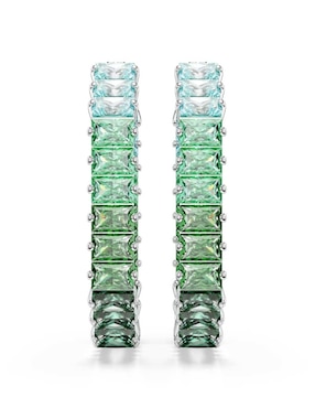 Arracadas octagonales Swarovski con acabado brillante