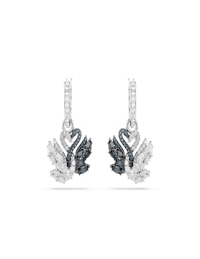 Aretes de cisne Swarovski con acabado brillante