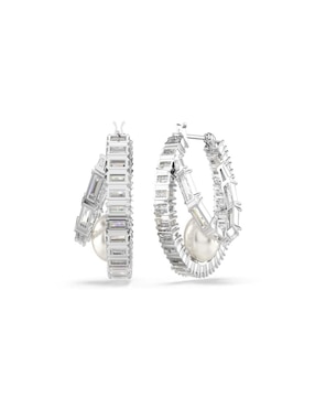 Aretes de círculo Swarovski con acabado brillante