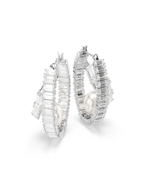 Aretes de círculo Swarovski con acabado brillante