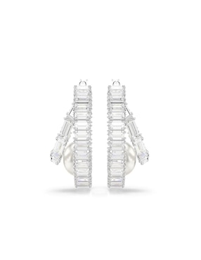 Aretes de círculo Swarovski con acabado brillante
