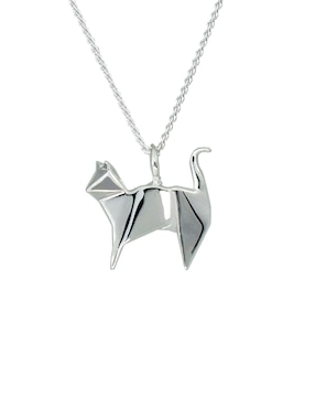 Dije de gato Necora Origami Gato con botas de plata P 925