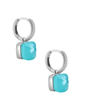 Aretes cuadrados Gladkova Joyería de plata P 925 ágata