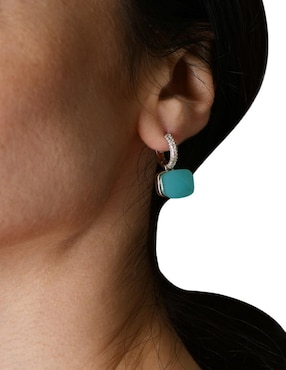 Aretes cuadrados Gladkova Joyería de plata P 925 ágata