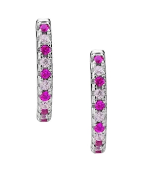 Aretes Huggies Gladkova Joyería De Plata P925 Rubí