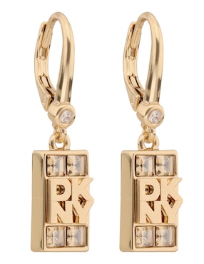 Aretes de rectángulo Dkny con acabado pavé