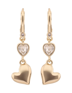 Aretes de corazón Dkny Salina con acabado brillante cristal