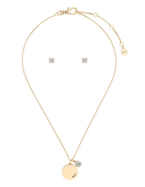 Aretes y collar circular DKN Pave Disc