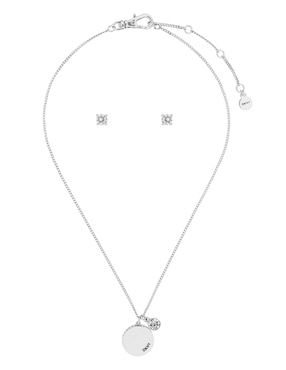 Aretes y collar circular DKN Pave Disc