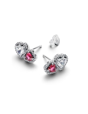 Aretes circulares Pandora Timeless de plata P 925 con acabado brillante zirconia cúbica