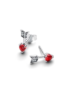 Aretes de flecha Pandora Moments de plata P 925 con acabado brillante zirconia cúbica