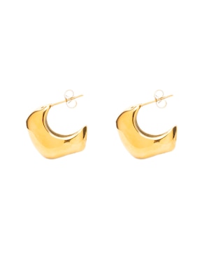 Aretes Cortos Aurela 18k Classic Collection Con Acabado Chapa De Oro